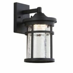 JONATHAN Y LED Glass/Metal Outdoor Wall Lantern Crackled Sconce Black - Jonathan Y -Outdoor Lighting Official Shop unnamed file 4342