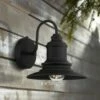 Possini Euro Design Modern Outdoor Barn Light Fixture Textured Black Dusk to Dawn 9 1/2" Exterior House Barn Porch Patio Outside -Outdoor Lighting Official Shop unnamed file 4356