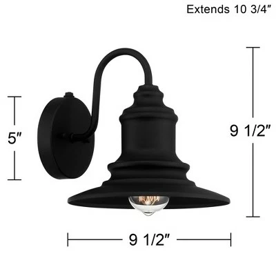 Possini Euro Design Modern Outdoor Barn Light Fixture Textured Black Dusk to Dawn 9 1/2" Exterior House Barn Porch Patio Outside 7 Possini Euro Design Modern Outdoor Barn Light Fixture Textured Black Dusk to Dawn 9 1/2" Exterior House Barn Porch Patio Outside - Image 5
