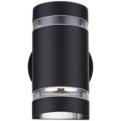 Possini Euro Design Modern Outdoor Wall Light Fixture LED Black 7 3/4" Tempered Clear Glass Up Down for Exterior House Porch 4 Possini Euro Design Modern Outdoor Wall Light Fixture LED Black 7 3/4" Tempered Clear Glass Up Down for Exterior House Porch - Image 3