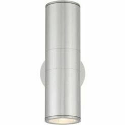 Possini Euro Design Modern Outdoor Wall Light Fixture Brushed Nickel Downlight Uplight 11 3/4" Glass Exterior House Porch Patio -Outdoor Lighting Official Shop unnamed file 4381