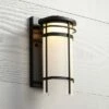 Possini Euro Design Modern Outdoor Wall Light Fixture Bronze Metal 12 3/4" Glass Shade for Exterior House Porch Patio Outside -Outdoor Lighting Official Shop unnamed file 4408