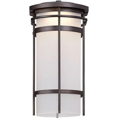 Possini Euro Design Modern Outdoor Wall Light Fixture Bronze Metal 12 3/4" Glass Shade for Exterior House Porch Patio Outside 4 Possini Euro Design Modern Outdoor Wall Light Fixture Bronze Metal 12 3/4" Glass Shade for Exterior House Porch Patio Outside - Image 2