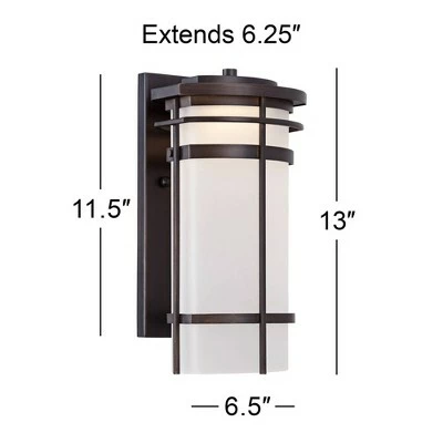 Possini Euro Design Modern Outdoor Wall Light Fixture Bronze Metal 12 3/4" Glass Shade for Exterior House Porch Patio Outside 8 Possini Euro Design Modern Outdoor Wall Light Fixture Bronze Metal 12 3/4" Glass Shade for Exterior House Porch Patio Outside - Image 6