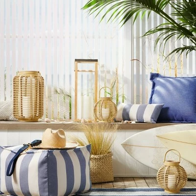 Resin Outdoor Lantern Natural - Threshold™ 4 Resin Outdoor Lantern Natural - Threshold™ - Image 2