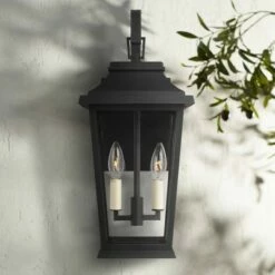 Feiss Warren 19 1/2" High Black 2-Light Outdoor Wall Light