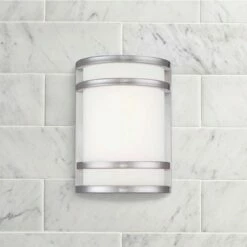 Minka Lavery Bay View 9 1/2" High Stainless Steel Outdoor LED Wall Light