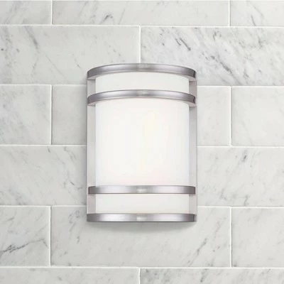 Minka Lavery Bay View 9 1/2" High Stainless Steel Outdoor LED Wall Light 2 Minka Lavery Bay View 9 1/2" High Stainless Steel Outdoor LED Wall Light