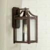 Franklin Iron Works Rustic Farmhouse Outdoor Wall Light Fixture Bronze 16 1/4" Clear Beveled Glass for Exterior House Porch Patio -Outdoor Lighting Official Shop unnamed file 4553