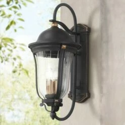 Minka Lavery Peale Street 21 3/4" H Sand Coal and Vermeil Gold Outdoor Wall Light