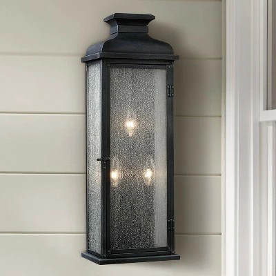 Feiss Pediment 24" High Zinc 3-Light Outdoor Wall Light 3 Feiss Pediment 24" High Zinc 3-Light Outdoor Wall Light
