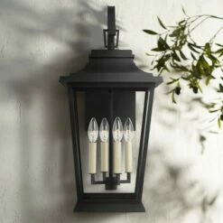 Feiss Warren 25 3/4" High Black 4-Light Outdoor Wall Light