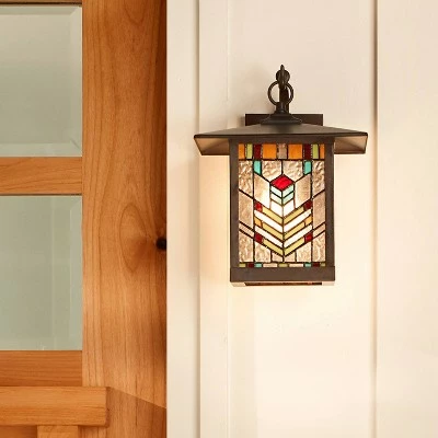 11.75" 1-Light Mission Style Outdoor Wall Lantern Sconce Oil Rubbed Bronze - River of Goods 3 11.75" 1-Light Mission Style Outdoor Wall Lantern Sconce Oil Rubbed Bronze - River of Goods