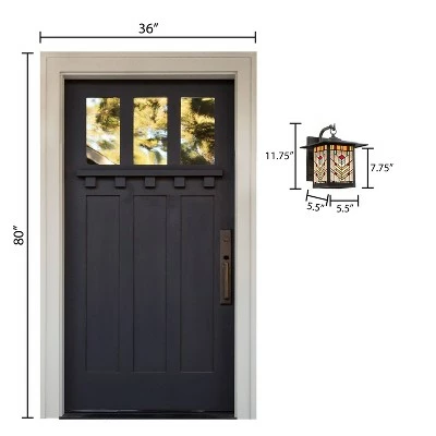 11.75" 1-Light Mission Style Outdoor Wall Lantern Sconce Oil Rubbed Bronze - River of Goods 7 11.75" 1-Light Mission Style Outdoor Wall Lantern Sconce Oil Rubbed Bronze - River of Goods - Image 5