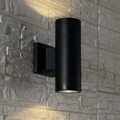 JONATHAN Y 6" LED Metal/Glass Cylinder Outdoor Sconce with Black - Jonathan Y -Outdoor Lighting Official Shop unnamed file 4669
