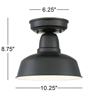 John Timberland Rustic Outdoor Ceiling Light Fixture Urban Barn Farmhouse Black 10 1/4" for House Porch Patio 7 John Timberland Rustic Outdoor Ceiling Light Fixture Urban Barn Farmhouse Black 10 1/4" for House Porch Patio - Image 6