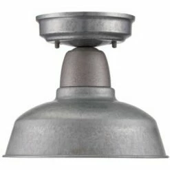 John Timberland Rustic Outdoor Ceiling Light Fixture Semi Flush Urban Barn Farmhouse Galvanized 10 1/4" for Porch Kitchen -Outdoor Lighting Official Shop unnamed file 4683