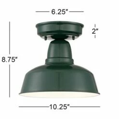 John Timberland Rustic Outdoor Ceiling Light Fixture Urban Barn Dark Green 10 1/4" for Exterior House Porch Patio -Outdoor Lighting Official Shop unnamed file 4693
