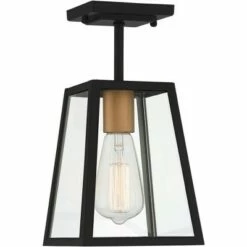 John Timberland Modern Outdoor Ceiling Light Fixture Mystic Black Gold 6" Clear Glass Panels Exterior House Porch Patio Outside 9 John Timberland Modern Outdoor Ceiling Light Fixture Mystic Black Gold 6" Clear Glass Panels Exterior House Porch Patio Outside -Outdoor Lighting Official Shop unnamed file 4696
