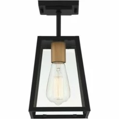 John Timberland Modern Outdoor Ceiling Light Fixture Mystic Black Gold 6" Clear Glass Panels Exterior House Porch Patio Outside 11 John Timberland Modern Outdoor Ceiling Light Fixture Mystic Black Gold 6" Clear Glass Panels Exterior House Porch Patio Outside -Outdoor Lighting Official Shop unnamed file 4698