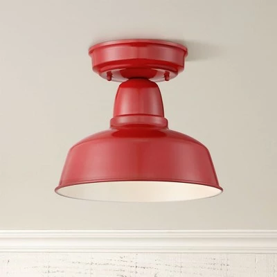 John Timberland Farmhouse Outdoor Ceiling Light Fixture Urban Barn Red Metal 10 1/4" for Exterior House Porch Patio 3 John Timberland Farmhouse Outdoor Ceiling Light Fixture Urban Barn Red Metal 10 1/4" for Exterior House Porch Patio