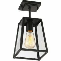 John Timberland Modern Outdoor Ceiling Light Fixture Mystic Black 6" Clear Glass Damp Rated for Exterior House Porch Patio -Outdoor Lighting Official Shop unnamed file 4705