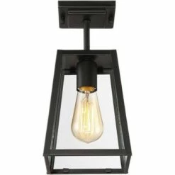 John Timberland Modern Outdoor Ceiling Light Fixture Mystic Black 6" Clear Glass Damp Rated for Exterior House Porch Patio -Outdoor Lighting Official Shop unnamed file 4706