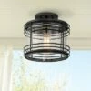 Possini Euro Design Modern Outdoor Ceiling Light Fixture Black Geometric 11" Clear Seedy Glass for Exterior House Porch Patio Deck 1 Possini Euro Design Modern Outdoor Ceiling Light Fixture Black Geometric 11" Clear Seedy Glass for Exterior House Porch Patio Deck -Outdoor Lighting Official Shop unnamed file 4720