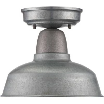 John Timberland Industrial Farmhouse Outdoor Ceiling Light Fixtures Set of 2 Galvanized Metal 8 3/4" Exterior House Porch Patio 4 John Timberland Industrial Farmhouse Outdoor Ceiling Light Fixtures Set of 2 Galvanized Metal 8 3/4" Exterior House Porch Patio - Image 3