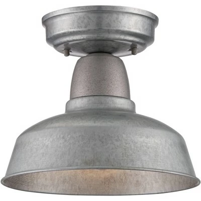 John Timberland Industrial Farmhouse Outdoor Ceiling Light Fixtures Set of 2 Galvanized Metal 8 3/4" Exterior House Porch Patio 5 John Timberland Industrial Farmhouse Outdoor Ceiling Light Fixtures Set of 2 Galvanized Metal 8 3/4" Exterior House Porch Patio - Image 4