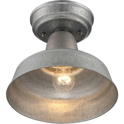 John Timberland Industrial Farmhouse Outdoor Ceiling Light Fixtures Set of 2 Galvanized Metal 8 3/4" Exterior House Porch Patio 6 John Timberland Industrial Farmhouse Outdoor Ceiling Light Fixtures Set of 2 Galvanized Metal 8 3/4" Exterior House Porch Patio - Image 5