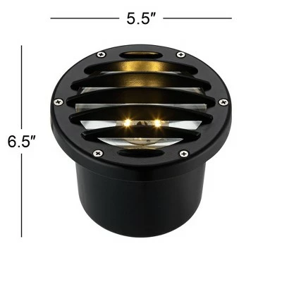 John Timberland Black Die-Cast Aluminum Large LED In-Ground Well Light 5 John Timberland Black Die-Cast Aluminum Large LED In-Ground Well Light - Image 3