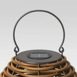 Outdoor Lighting Official Shop 21 Solar Chunky Rattan Outdoor Lantern - Smith & Hawken™