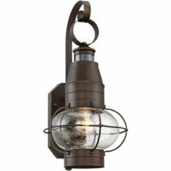 John Timberland Nautical Outdoor Light Fixture Oil Rubbed Bronze Lantern 19 3/4" Clear Seedy Glass Motion Security Sensor for Porch Patio -Outdoor Lighting Official Shop unnamed file 493