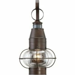 John Timberland Nautical Outdoor Light Fixture Oil Rubbed Bronze Lantern 19 3/4" Clear Seedy Glass Motion Security Sensor for Porch Patio -Outdoor Lighting Official Shop unnamed file 494