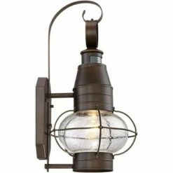 John Timberland Nautical Outdoor Light Fixture Oil Rubbed Bronze Lantern 19 3/4" Clear Seedy Glass Motion Security Sensor for Porch Patio -Outdoor Lighting Official Shop unnamed file 495