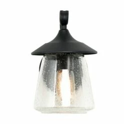 9.8" Metal/Glass Outdoor Lamp Black - LNC -Outdoor Lighting Official Shop unnamed file 4953