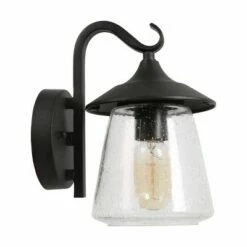 9.8" Metal/Glass Outdoor Lamp Black - LNC -Outdoor Lighting Official Shop unnamed file 4954