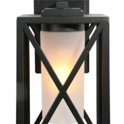 12.2" Metal/Glass Outdoor Wall Lamp Black - LNC -Outdoor Lighting Official Shop unnamed file 4970