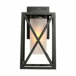 12.2" Metal/Glass Outdoor Wall Lamp Black - LNC -Outdoor Lighting Official Shop unnamed file 4971