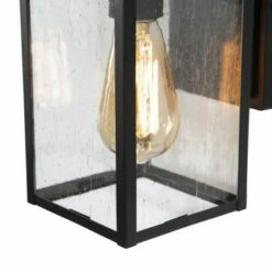 10.5" Square Metal/Glass Outdoor Wall Lamp Black - LNC -Outdoor Lighting Official Shop unnamed file 4985