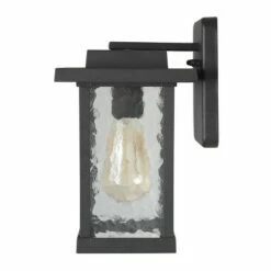 11" Metal/Glass Outdoor Wall Lamp Black - LNC 13 11" Metal/Glass Outdoor Wall Lamp Black - LNC -Outdoor Lighting Official Shop unnamed file 4992