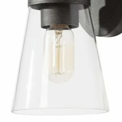 10" Metal/Glass Outdoor Wall Lamp Black/Silver - LNC 10 10" Metal/Glass Outdoor Wall Lamp Black/Silver - LNC -Outdoor Lighting Official Shop unnamed file 4995