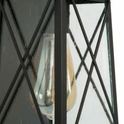 12.5" Metal/Glass "X" Outdoor Wall Lamp - LNC Black -Outdoor Lighting Official Shop unnamed file 5002