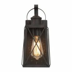 12.5" Metal/Glass "X" Outdoor Wall Lamp - LNC Black -Outdoor Lighting Official Shop unnamed file 5003