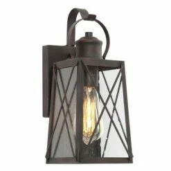 12.5" Metal/Glass "X" Outdoor Wall Lamp - LNC Black -Outdoor Lighting Official Shop unnamed file 5007