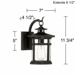 Franklin Iron Works Callaway 11 3/4" High Black Outdoor Lantern Wall Light -Outdoor Lighting Official Shop unnamed file 5013