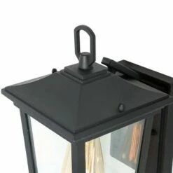 11.8" Metal/Glass Outdoor Wall Lamp Black - LNC -Outdoor Lighting Official Shop unnamed file 5017