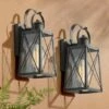 2pk 12.5" Metal/Glass "X" Outdoor Lamps - LNC Rusty -Outdoor Lighting Official Shop unnamed file 5019