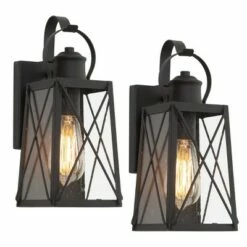 2pk 12.5" Metal/Glass "X" Outdoor Lamps - LNC Rusty 18 2pk 12.5" Metal/Glass "X" Outdoor Lamps - LNC Rusty -Outdoor Lighting Official Shop unnamed file 5026